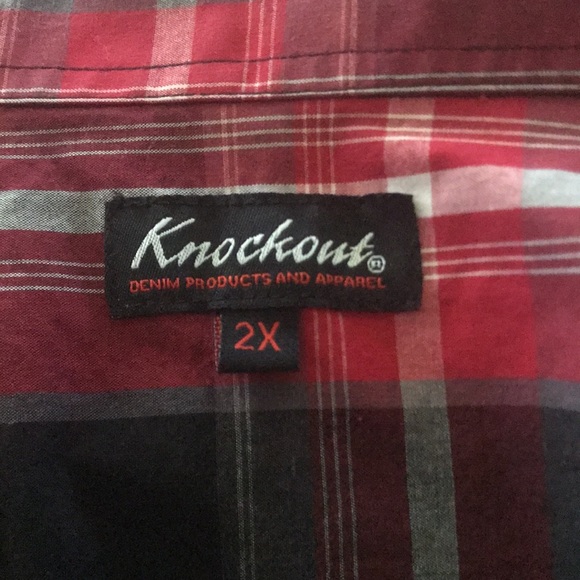 Knockout Wear Red Pearl Snap Western Shirt - Picture 8 of 8